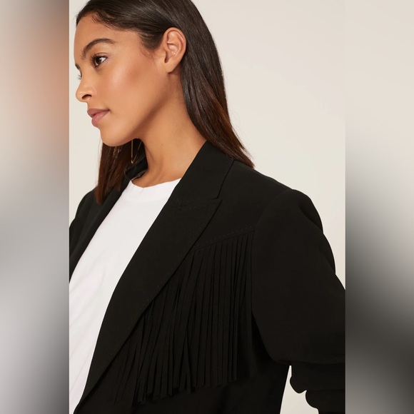 ▪️Cinq à Sept Black Dani Fringe Blazer Jacket - Picture 4 of 14